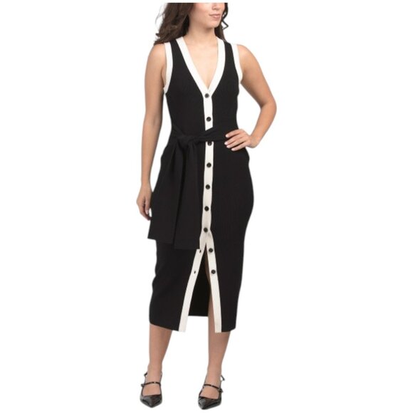 TOCCIN Victoria Sleeveless Tie Front Midi Dress - Picture 1 of 2